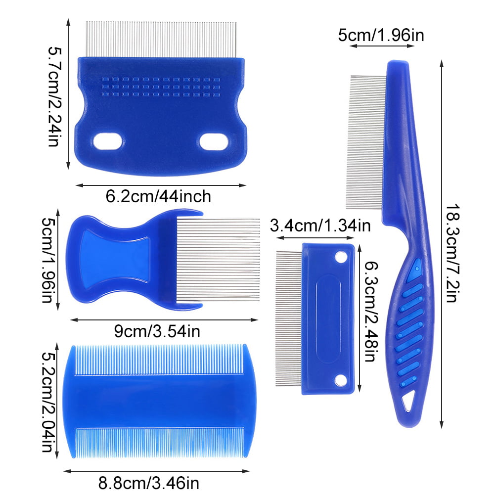 Grooming Combs for Cats Dogs Fine Tooth Stainless Steel Hair Combs Remove Float Hair and Dandruff Tear Stain Remover Comb Set Blue BEATURE 4 Pieces Pet Supplies Combs Dog Accessories 