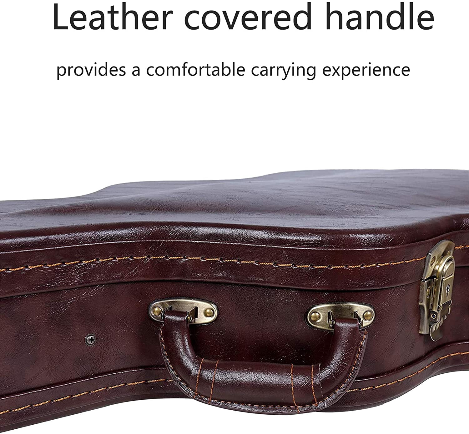 Crossrock Les Paul Electric Guitars Case with Semi-vintage Look Arched Hardshell in Brown