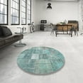 thumbnail image 3 of Ahgly Company Indoor Rectangle Contemporary Tiffany Blue Abstract Area Rugs, 5' x 8', 3 of 6