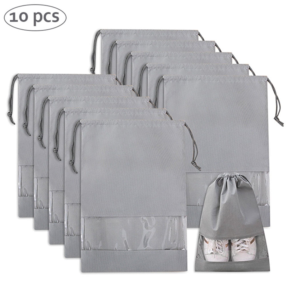 10Pcs Waterproof Non-woven Shoes Bag Travel Sport Storage Pouch Drawstring Bags 