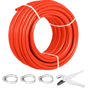 SKYSHALO 1/2 inch X 300 Feet Pex Tube Coil - EVOH PEX-B Pipe for Residential Commercial Radiant Floor Heating Pex Pipe (1/2" O2-Barrier, 300Ft/Red) Oxygen O2 Barrier PEX Tubing