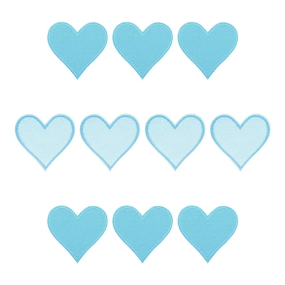 Uxcell Hearts Patches Light Sky Blue Iron-On Patch Sew Embroidered Applique 2.8x2.68 Inch Clothing Repair Backpack 10Pcs