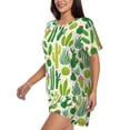 thumbnail image 2 of Kdxio Cactus Print Pajamas Sets for Women Short-Sleeved Pjs with Lounge Shorts Two Piece Sleepwear S-4XL, 2 of 8