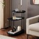 thumbnail image 2 of QinaQin Mesa lateral de 3 niveles con patas metálicas resistentes, diseño moderno tipo mármol, ideal como buró o mesa auxiliar para recámara o sala, compacta y fácil de armar, 2 of 6