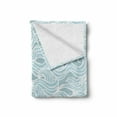 thumbnail image 2 of Aqua Soft Flannel Fleece Throw Blanket, Abstract Ikat Frame Antique Victorian Style Floral Leaves Details Art Print, Cozy Plush for Indoor and Outdoor Use, 70" x 90", Seafoam and White, by Ambesonne, 2 of 6