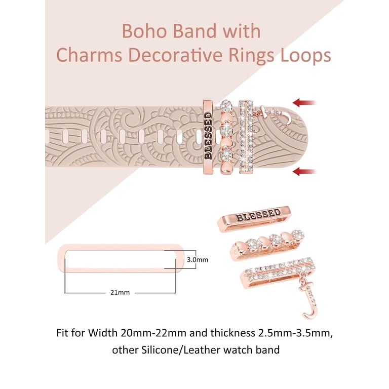 NEW Boho Apple iwatch band with Charms Series 10 9 8 7 6 5 4 3 2 1 TOYOUTHS Boho Engraved Loop Compatible with Apple Watch Band  main image 2