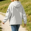 thumbnail image 4 of IUYRTFE Women's Hooded Windbreaker Jacket with Zipper and Snap Button Placket Lightweight Water Resistant Outdoor Coat for Hiking Travel and Daily Wear, 4 of 9