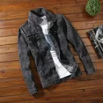 thumbnail image 3 of Ropa popular coreana de otoño, abrigo de vaquero para hombre, chaquetas de mezclilla cargo para hombre, informal, de Corea, de bajo costo, elásticas, Y2k, talla L, originales, sueltas, 3 of 4