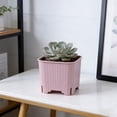 thumbnail image 6 of Planter Pot with Drainage Tray, Small Plastic Flower Pot for Indoor Outdoor Plants, Breathable Mini Gardening Pot for Cactus and Herbs, 6 of 6