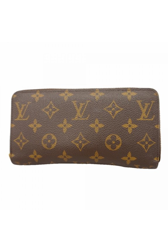 Pre-Owned Louis Vuitton Monogram Zippy Wallet M41895 Brown Fuchsia Women's Long