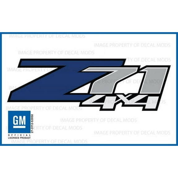 Decal Mods Z71 4x4 BLUE Decals Stickers fits Chevy Silverado - FBLU (2007-2013) bed side 1500 2500 HD (set of 2)