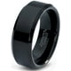 Tungsten Wedding Band Ring 8mm for Men Women Comfort Fit Black Beveled Edge Polished Lifetime Guarantee – image 1 sur 5