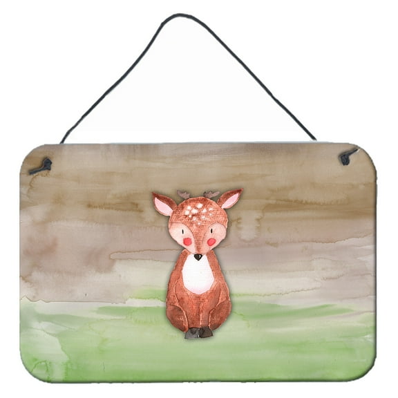 Carolines Treasures BB7442DS812 Baby Deer Watercolor Wall or Door Hanging Prints  8x12 multicolor