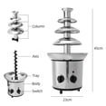 thumbnail image 5 of SAANTE Fuente de Chocolate eléctrica de 4 Capas，Fondue de Chocolate de 110 V con calefacción Ajustable，Ideal para celebración de graduación, día de acción de Gracias，reuniones Familiares ect, 5 of 5