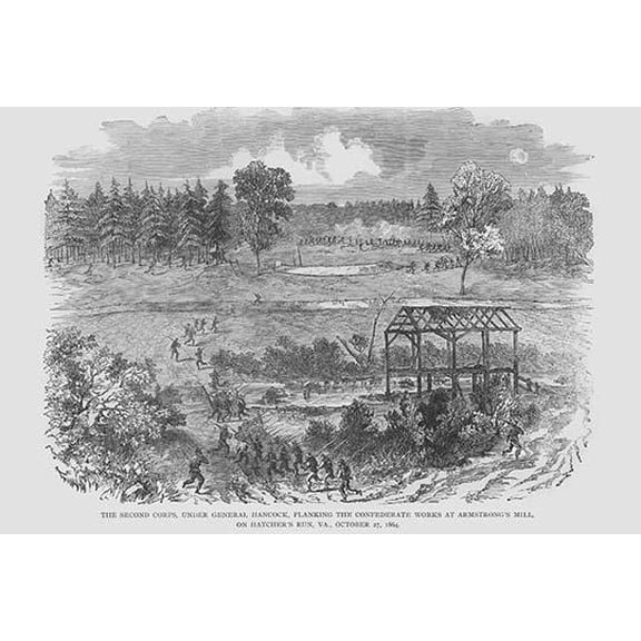 Hancock Flanks Confederates at Armstrong's Mill-Fine Art Canvas Print (20" x 30")