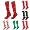 thumbnail image 4 of Compression Socks for Women Women's Christmas Knit Knee High Compression Socks Calf Warm Pressure Stockings Christmas Print Soft Comfort Socks Warm Socks for Women Red L1 Pairs, 4 of 4