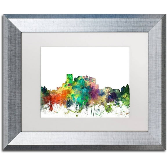 Trademark Fine Art "El Paso Texas Skyline SP" Canvas Art by Marlene Watson, White Matte, Silver Frame