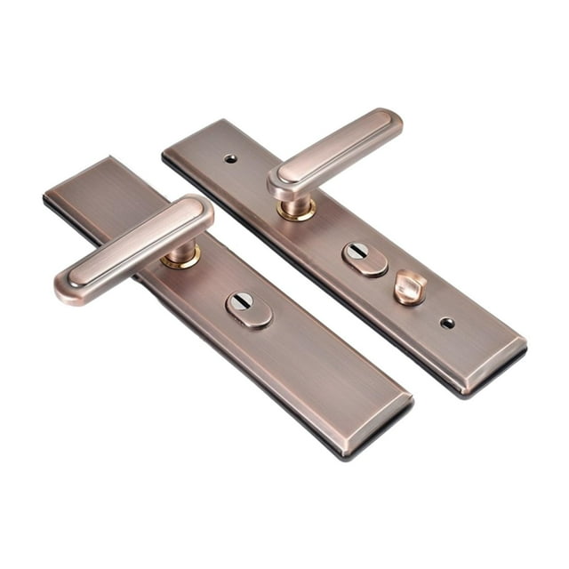 Manija de puerta de acero inoxidable Cerradura de puerta Práctica y fácil de instalar Perilla de puerta Palanca de puerta de entrada para puerta de Marrón