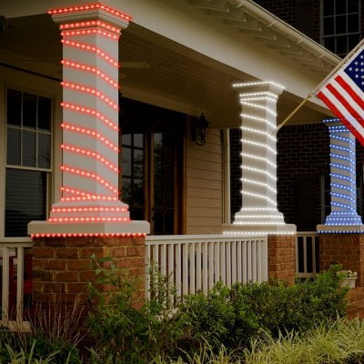 Meilo 48 Ft Mini Led Rope Light Red White Blue 3 Pack 16 Mini Led Rope Light Red White Blue 3 Pack