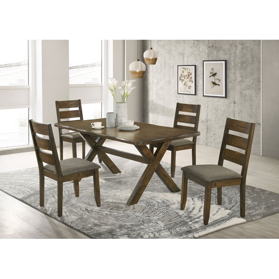 Coaster Alston 5-Piece Rectangular Dining Table Set, Knotty Nutmeg