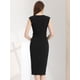 thumbnail image 3 of Vestido tubo de trabajo Allegra K Negro M sin mangas, 3 of 6