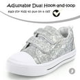 thumbnail image 4 of Bocca Kid's Walking Sneakers Sliver Glitter Girls Canvas Shoes Size 9, 4 of 5