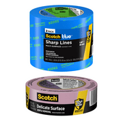 ScotchBlue Painters Tape, 3 Rolls Bundle, Includes 2 Rolls of Sharp Lines 1.88 in x 60 yd, and 1 Roll of Delicate Surface 1.41 in x 60 yd