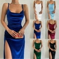 thumbnail image 4 of FJUCHAI Slip Dress for Women, Fashion Slim Split Halter Dress Women's Full Slips Basic Under Dress Nightgown Nightwear, 4 of 9
