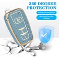 thumbnail image 5 of Key Fob Cover Compatible with Toyota 4Runner CHR RAV4 Camry Corolla Avalon Prius Highlander GT86 2016-2024 3 Button Keychain Case Holder Protector,Blue, 5 of 6