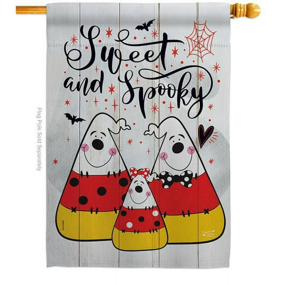 28 x 40 in. Falltime Halloween Sweet Candy Corns House Flag