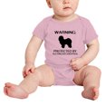 thumbnail image 2 of Warning: Protected by A Old English Sheepdog Dog Funny Baby Bodysuit Newborn Clothes (Pink,0-3 Months), 2 of 5