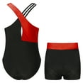 thumbnail image 2 of YONGHS Girls Gymnastics Tank Leotards with Shorts Dance Ballet Unitard Practice Outfits Biketard Red 16, 2 of 5