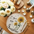 thumbnail image 2 of Round Placemats Sunflower Leaves 15 inch Set of 2 Table Mats for Dining Table Spring Floral Vintage Heat Resistant Non-Slip Kitchen & Home Decorative Place Mat Set, 2 of 8