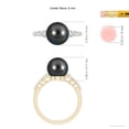 thumbnail image 5 of ANGARA Tahitian Cultured Pearl Ring with Graduated Diamonds in 14K Yellow Gold for Women | June Birthstone, Birthday, Anniversary, Jewelry Gift for Women | Pearl Ring, 5 of 9