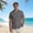Dark Gray, variant on Men's Solid Color Cotton-Linen Blend Short Sleeve Camp Collar Button Down Casual Shirt with Chest Pocket Breathable Summer Streetwear Regular Fit Outing Top Army Green M