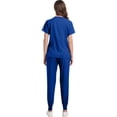 thumbnail image 5 of VV AVEORS Scrubs For Women Set - Stretch Zip Up V-Neck Scrub Top & Cargo Pants Jogger Nurse Work Uniform Quick Drying Nursing Uniforms Royal Blue 2XL, 5 of 6