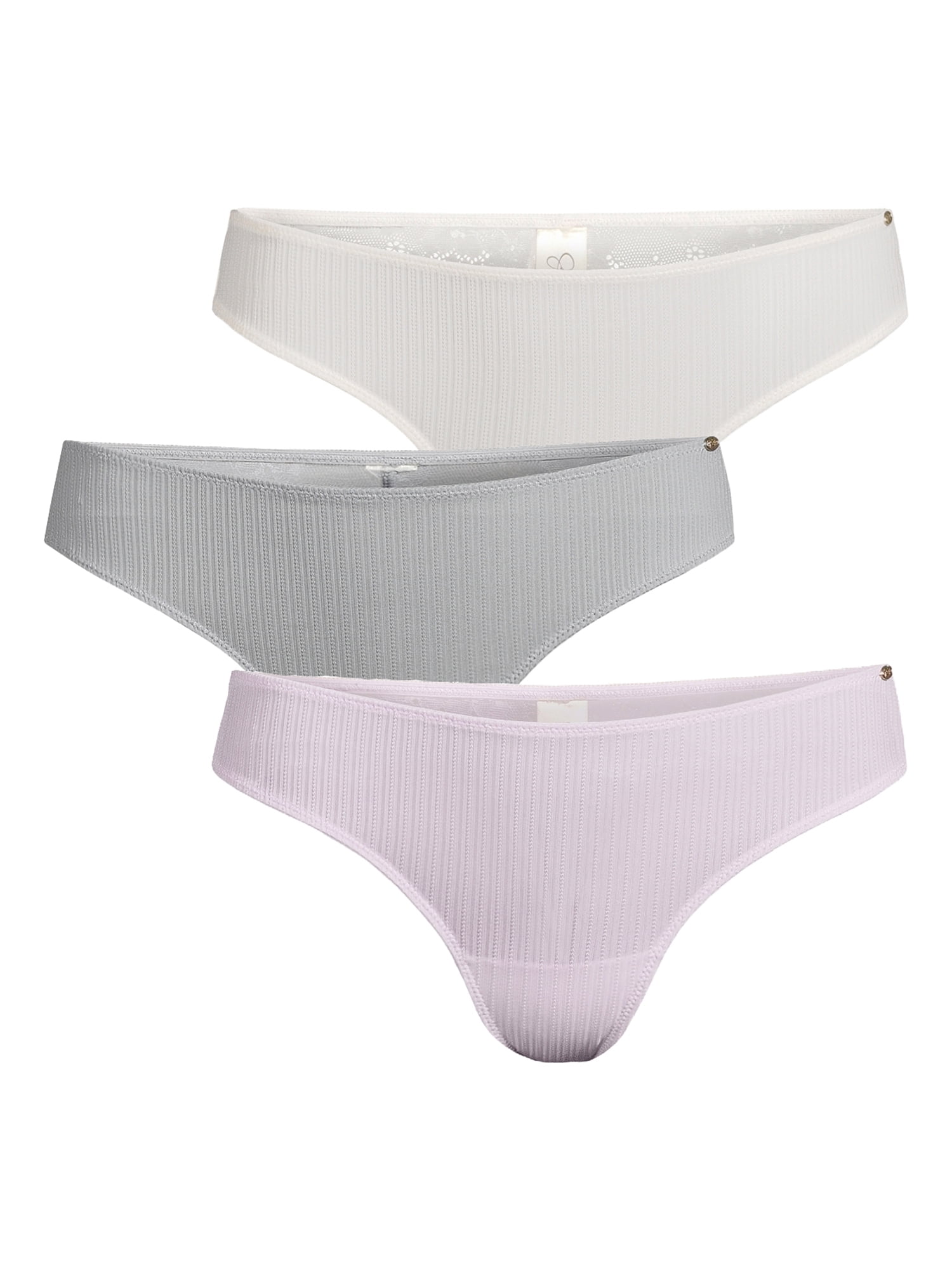 1500px x 2000px - Jessica Simpson Women's Striped Jacquard Micro Thong Panties, 3-Pack -  Walmart.com
