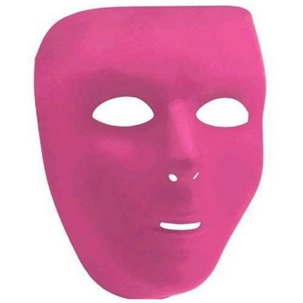 Amscan 397286.103 Full Face Mask, Bright Pink Pack of 12 Walmart