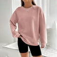 thumbnail image 6 of VISALY Pullover Crewneck Sweatshirt Cotton Sweaters Oversized Sweatshirts Hoodies Pullover Sweaters Casual Comfy Fall Fashion Outfits Clothes Basic Sweatshirt Basic Tops Comfort Sweatshirt Pink Xl, 6 of 6
