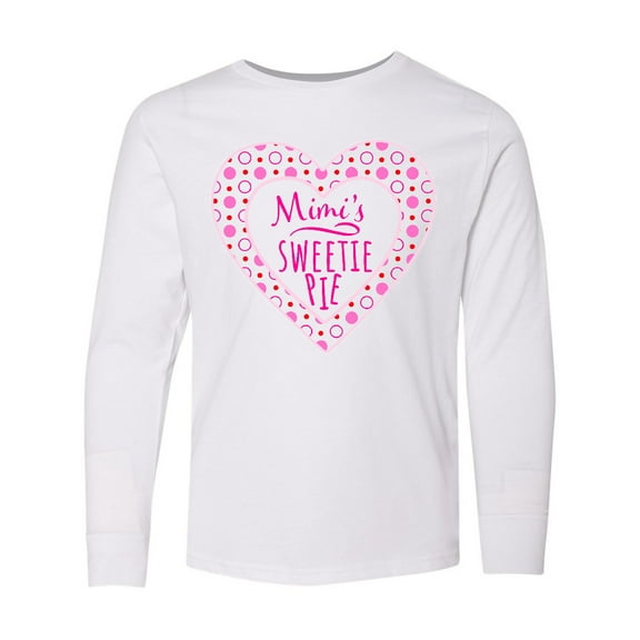 Inktastic Mimi's Sweetie Pie with Pink Hearts Long Sleeve Youth T-Shirt