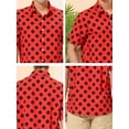 thumbnail image 6 of Unique Bargains Men's Summer Polka Dots Shirt Button Down Short Sleeves Shirts L Red, 6 of 6