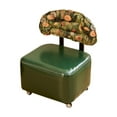 thumbnail image 4 of Taburete cuadrado con ruedas y cojín suave, silla pequeña para oficina, cocina y trabajo. verde, 4 of 9