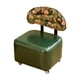 thumbnail image 4 of Taburete cuadrado con ruedas y cojín de asiento suave de cuero sintético, reposapiés para silla pequeña con verde, 4 of 9
