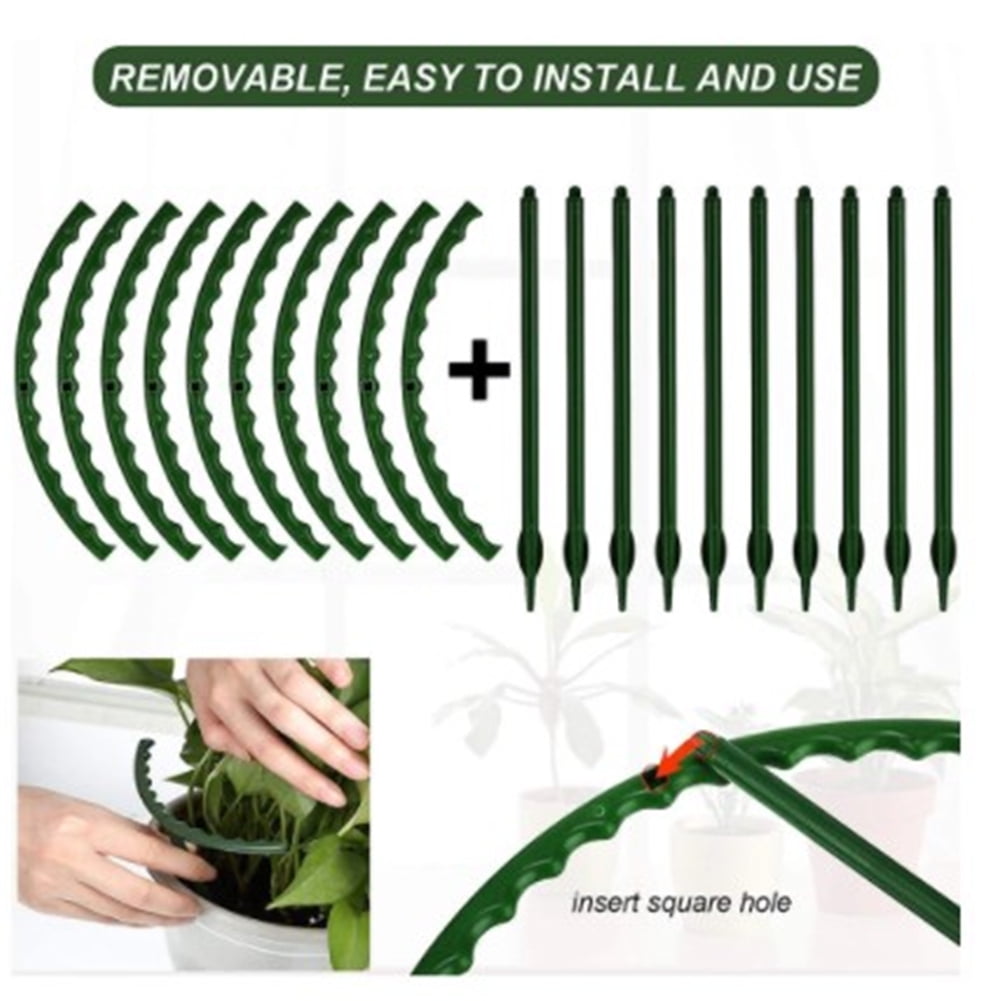 M optimized 6pcs Plant Support Ring Metal Half Round Plant Stakes For Flowers Vegetables Indoor Leaf Plants (14.5 X 15.0 Cm)