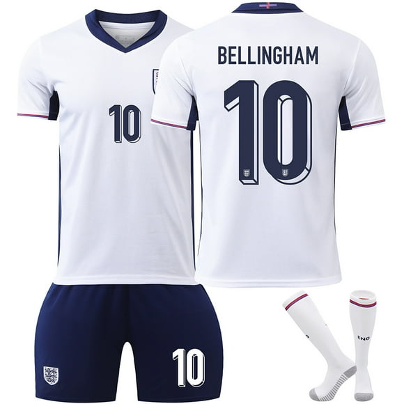England Home White Bellingham No. 10 Football Jersey Set - Adult & Children SizesNo. 10 BellinghamS(160-170CM)