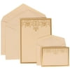 JAM Paper Wedding Invitation Combo Set, 1 Large & 1 Small, Gold Heart Set, Ivory Card with Ivory Envelope,100/pack