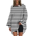 thumbnail image 2 of RXIRUCGD Chandail en Molleton Oversize pour Femmes, Col Rond, Manches Longues, Tunique Imprimée, Noir, Taille : 2TG, 2 of 5