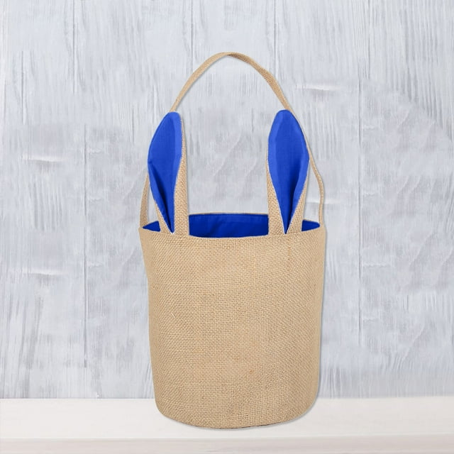WRXMIJNHGSA Home Textile Storage Under $10 Jute Composite Round Bottom Portable Rabbit Easter Basket Portable Cloth Bag Rabbit Bag Cylinder Gift Tote Bag