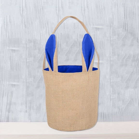 Easter Basket for Kids and Adults, Portable Round Bottom Tote Bag, Reusable Cloth Gift Bag, Bunny Easter Basket for Boys and Girls, Small to Large Easter Storage Bag