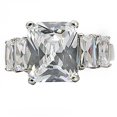 thumbnail image 3 of Luxe Jewelry Designs Stainless Steel Engagement Women's Ring with Square Cubic Zirconia - Size 8, 3 of 4